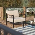 Flash Furniture Black Teak Accented Patio Chair with Cushions GM-201027-1S-GY-GG
